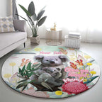 Koala Australia Mother's Day Personalised Round Carpet Love ya Heaps Mum Watercolor