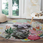 Koala Australia Mother's Day Personalised Round Carpet Love ya Heaps Mum Watercolor