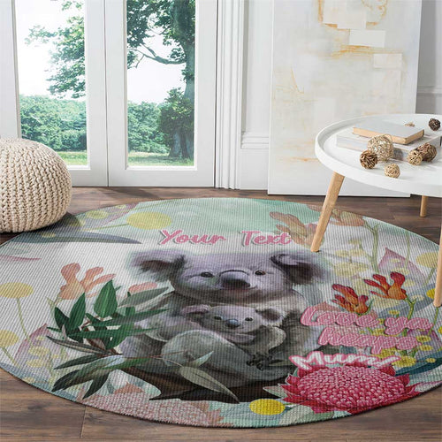 Koala Australia Mother's Day Personalised Round Carpet Love ya Heaps Mum Watercolor
