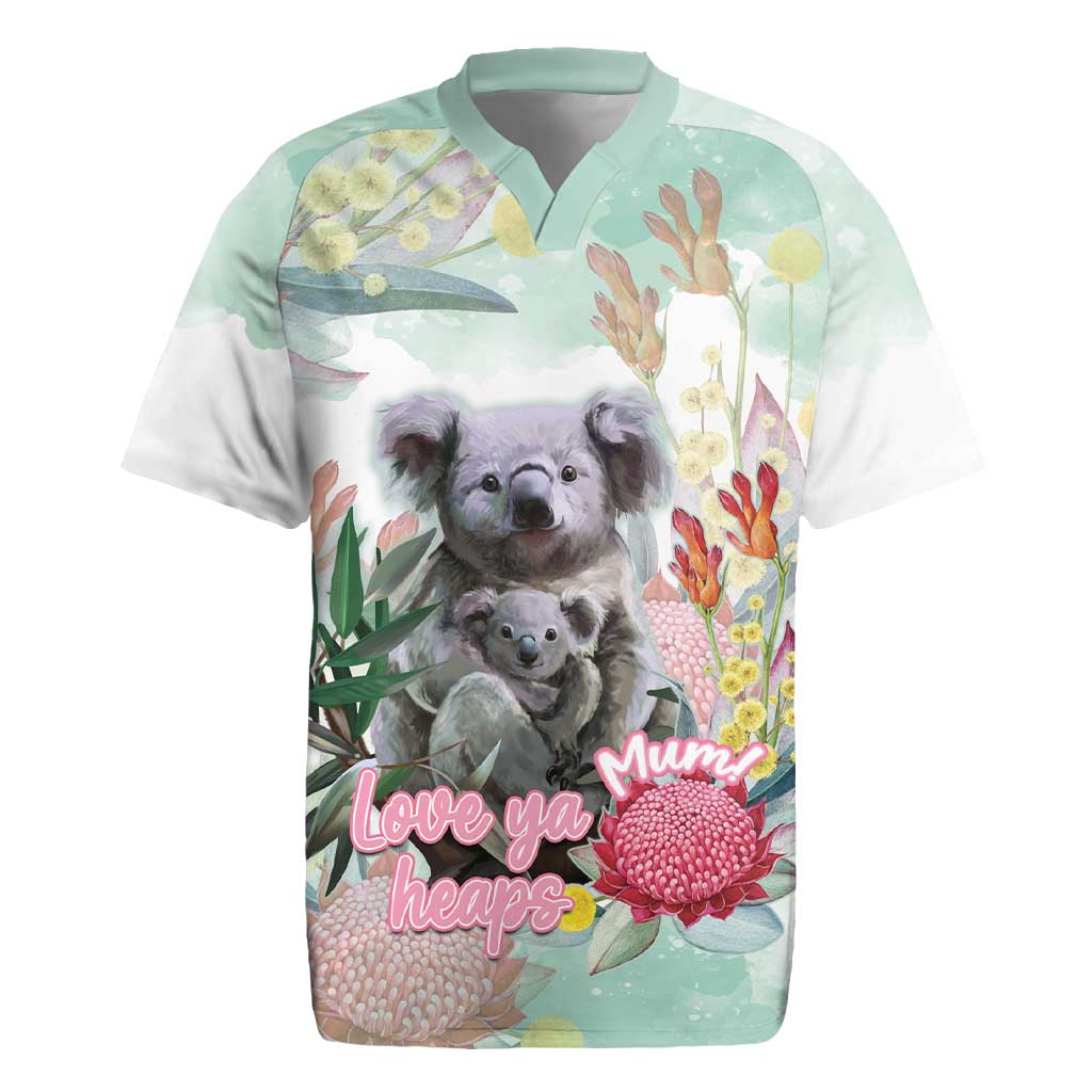 Koala Australia Mother's Day Personalised Rugby Jersey Love ya Heaps Mum Watercolor