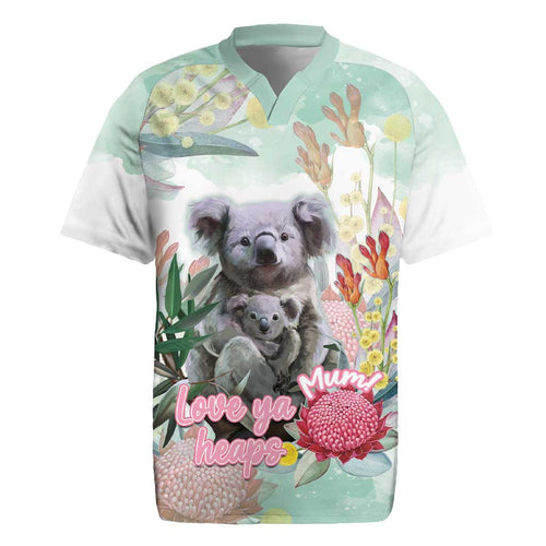 Koala Australia Mother's Day Personalised Rugby Jersey Love ya Heaps Mum Watercolor