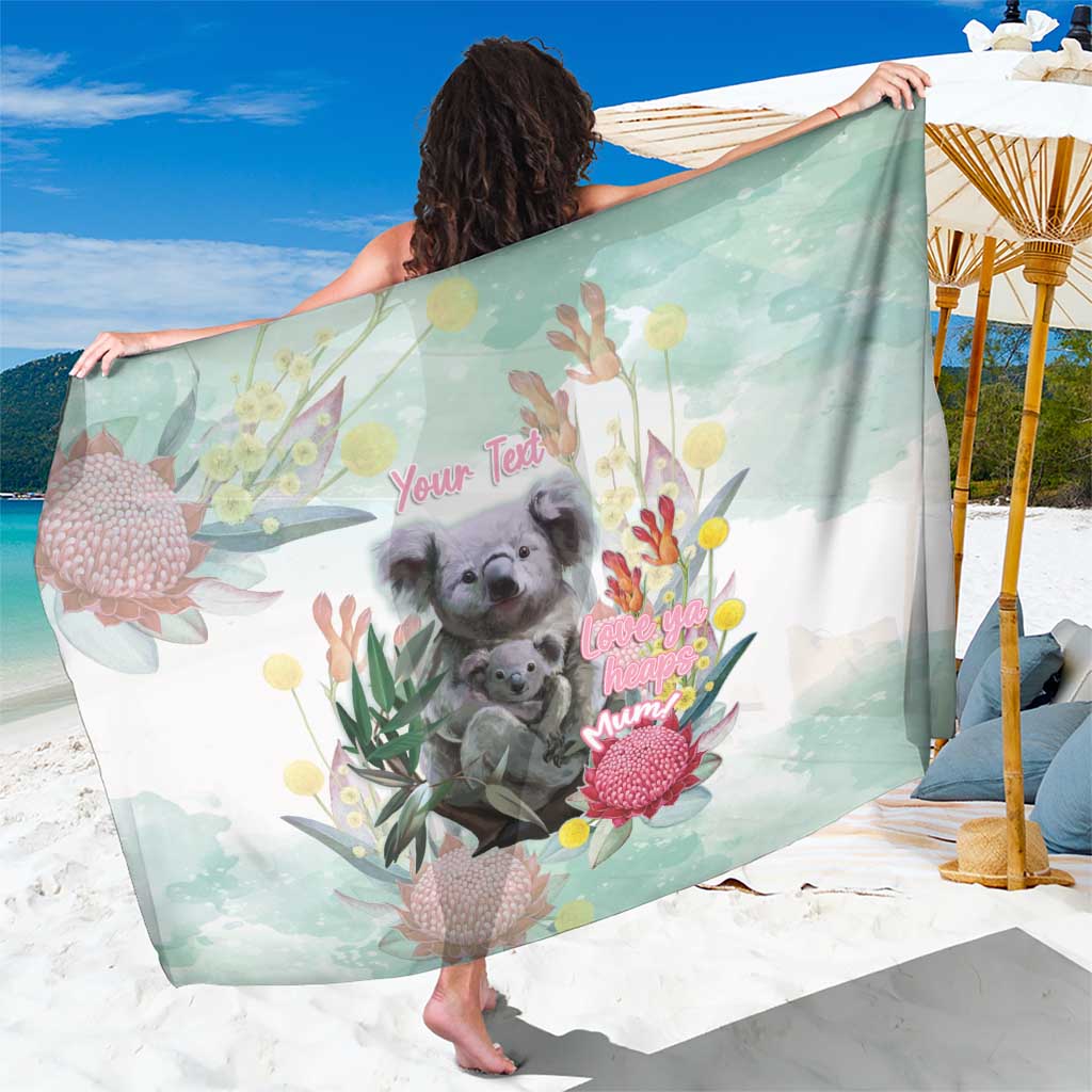 Koala Australia Mother's Day Personalised Sarong Love ya Heaps Mum Watercolor