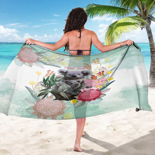 Koala Australia Mother's Day Personalised Sarong Love ya Heaps Mum Watercolor