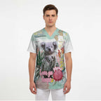 Koala Australia Mother's Day Personalised Scrub Top Love ya Heaps Mum Watercolor