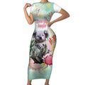 Koala Australia Mother's Day Personalised Short Sleeve Bodycon Dress Love ya Heaps Mum Watercolor