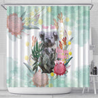 Koala Australia Mother's Day Personalised Shower Curtain Love ya Heaps Mum Watercolor
