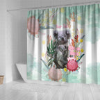 Koala Australia Mother's Day Personalised Shower Curtain Love ya Heaps Mum Watercolor