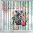Koala Australia Mother's Day Personalised Shower Curtain Love ya Heaps Mum Watercolor