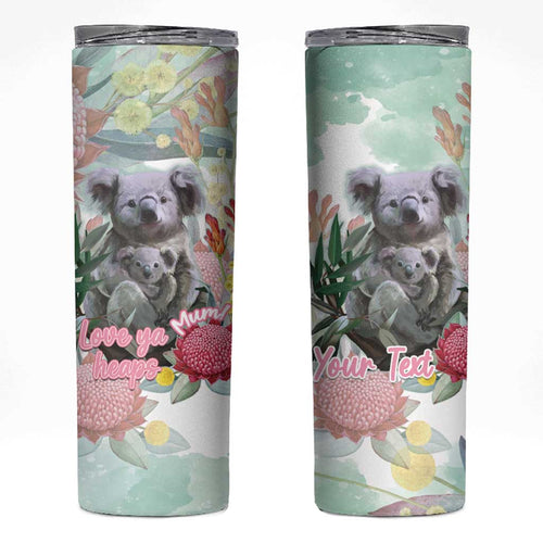 Koala Australia Mother's Day Personalised Skinny Tumbler Love ya Heaps Mum Watercolor