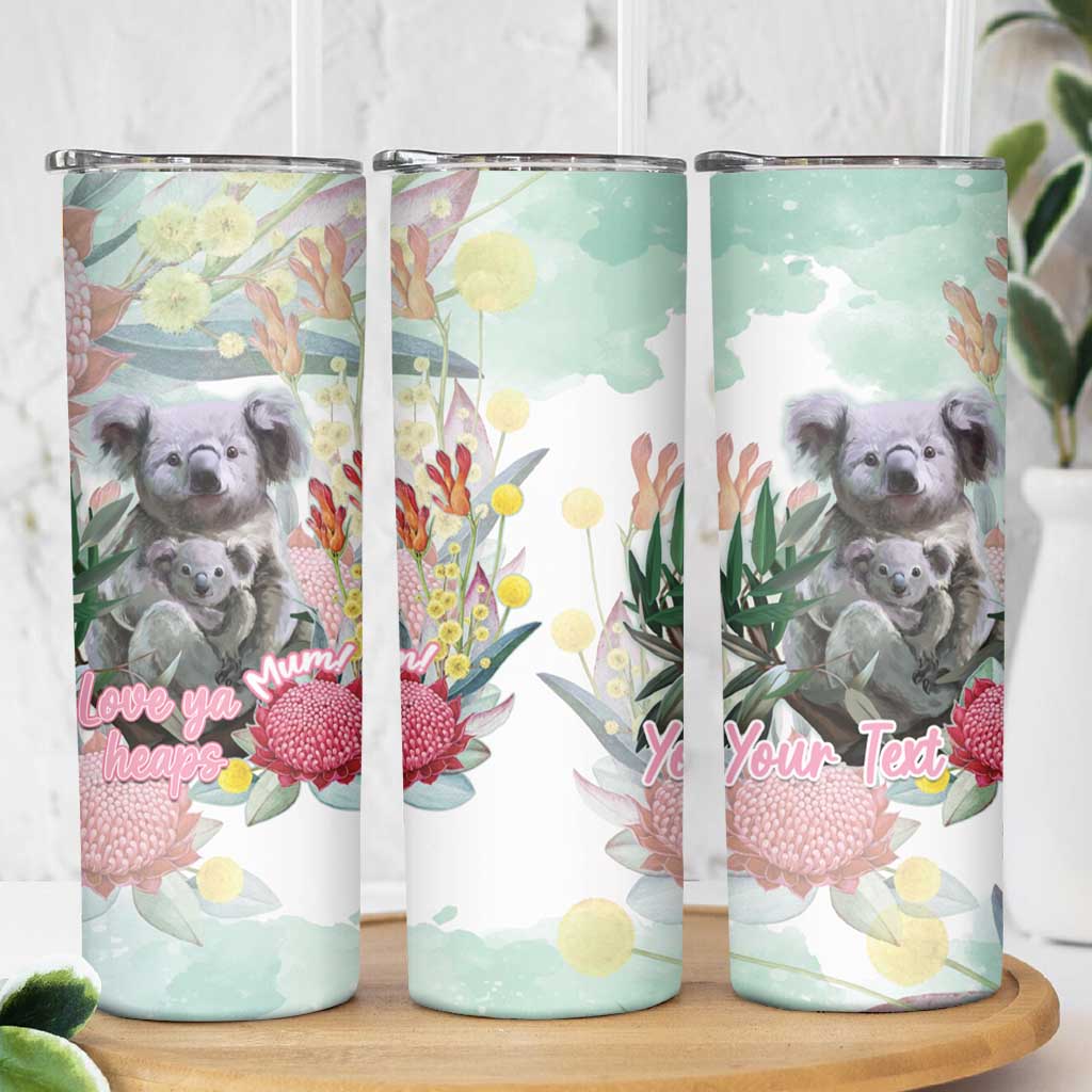 Koala Australia Mother's Day Personalised Skinny Tumbler Love ya Heaps Mum Watercolor