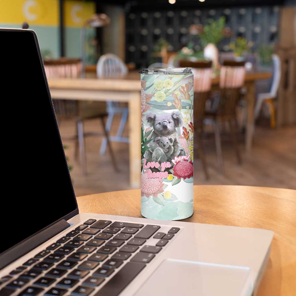 Koala Australia Mother's Day Personalised Skinny Tumbler Love ya Heaps Mum Watercolor