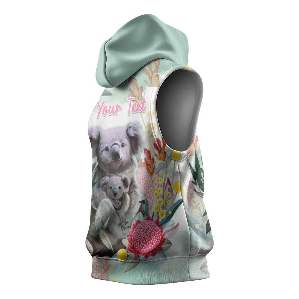 Koala Australia Mother's Day Personalised Sleeveless Hoodie Love ya Heaps Mum Watercolor