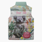Koala Australia Mother's Day Personalised Sleeveless Puffer Jacket Love ya Heaps Mum Watercolor