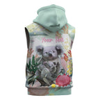 Koala Australia Mother's Day Personalised Sleeveless Zip Hoodie Love ya Heaps Mum Watercolor