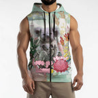 Koala Australia Mother's Day Personalised Sleeveless Zip Hoodie Love ya Heaps Mum Watercolor
