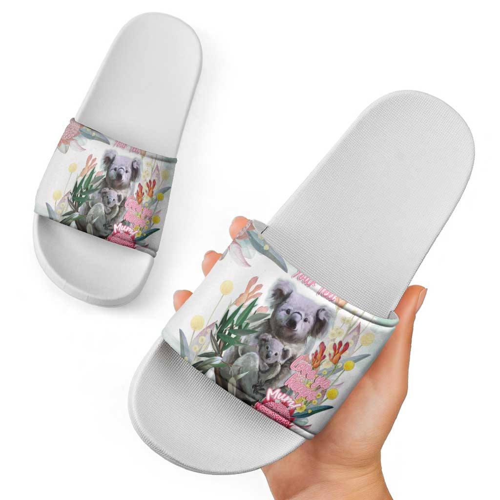 Koala Australia Mother's Day Personalised Slide Sandals Love ya Heaps Mum Watercolor