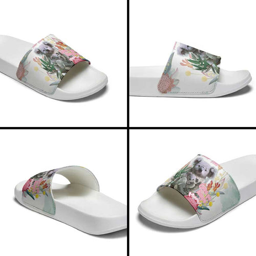 Koala Australia Mother's Day Personalised Slide Sandals Love ya Heaps Mum Watercolor