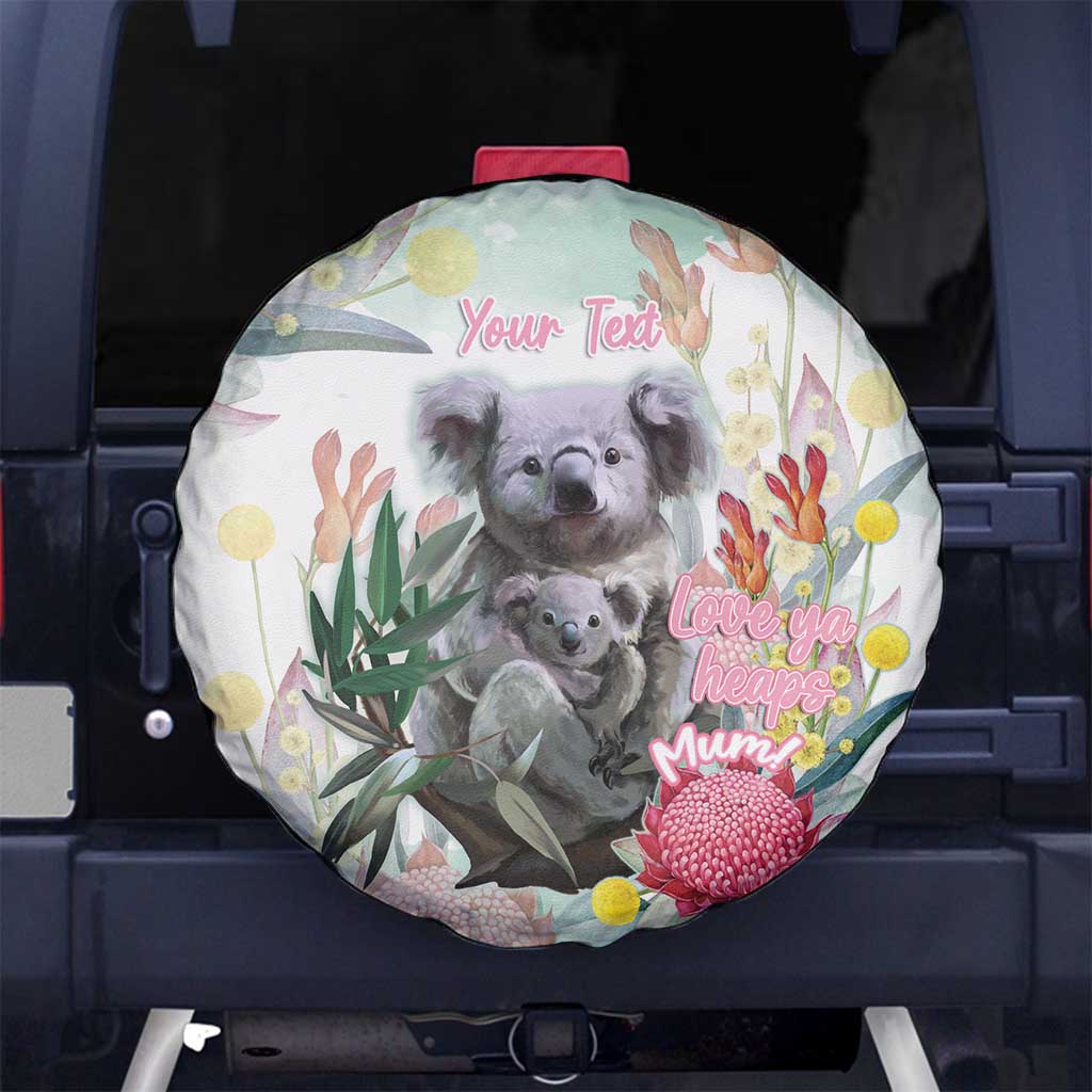 Koala Australia Mother's Day Personalised Spare Tire Cover Love ya Heaps Mum Watercolor