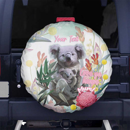 Koala Australia Mother's Day Personalised Spare Tire Cover Love ya Heaps Mum Watercolor