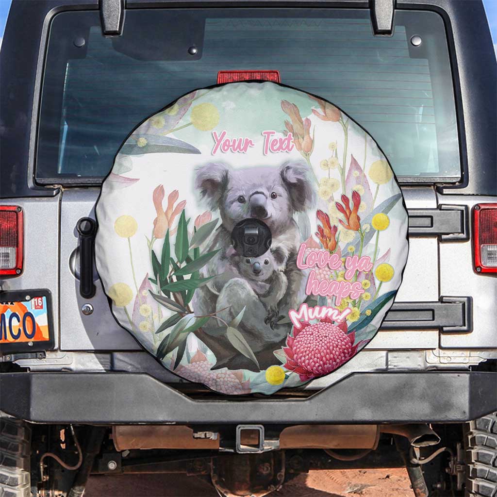 Koala Australia Mother's Day Personalised Spare Tire Cover Love ya Heaps Mum Watercolor