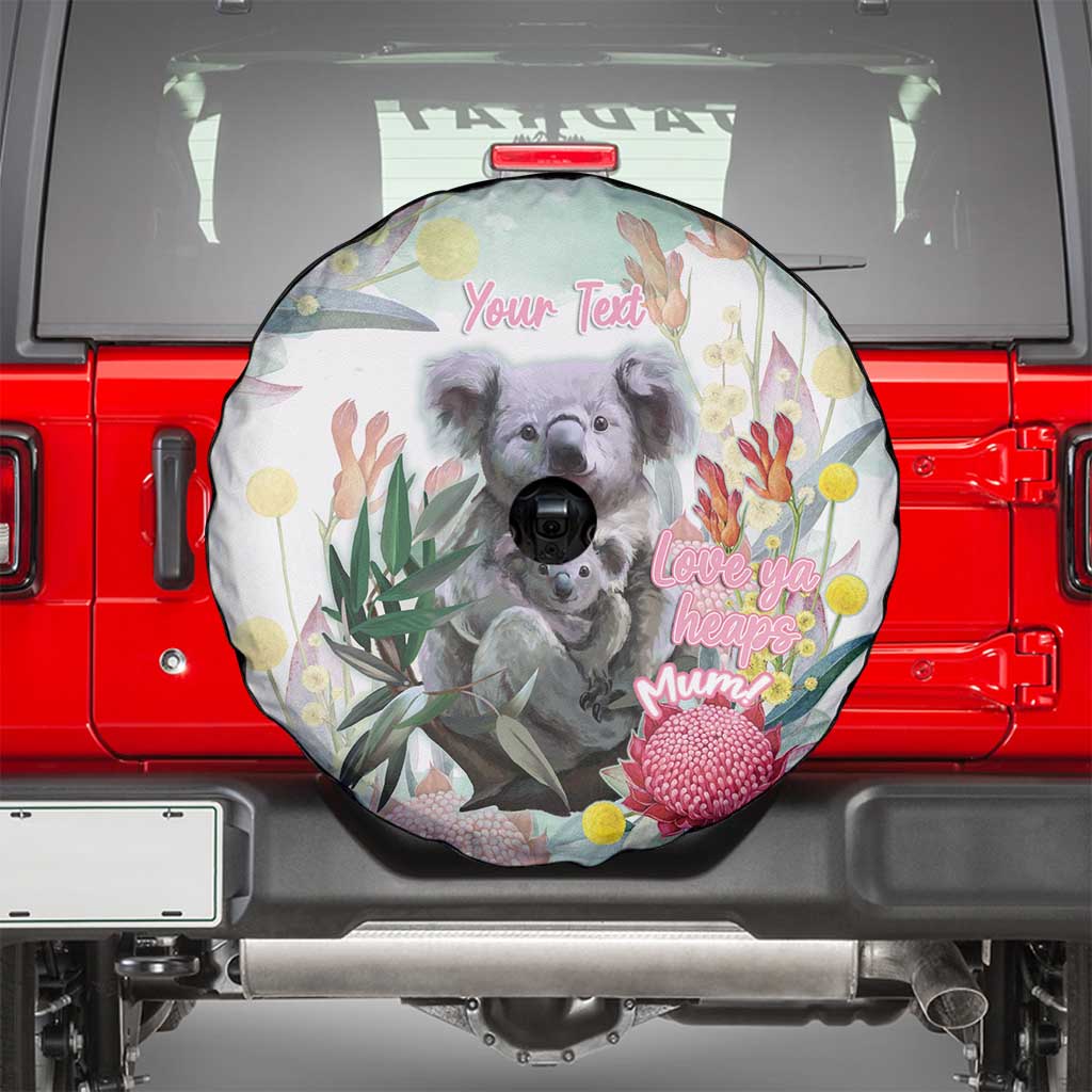 Koala Australia Mother's Day Personalised Spare Tire Cover Love ya Heaps Mum Watercolor
