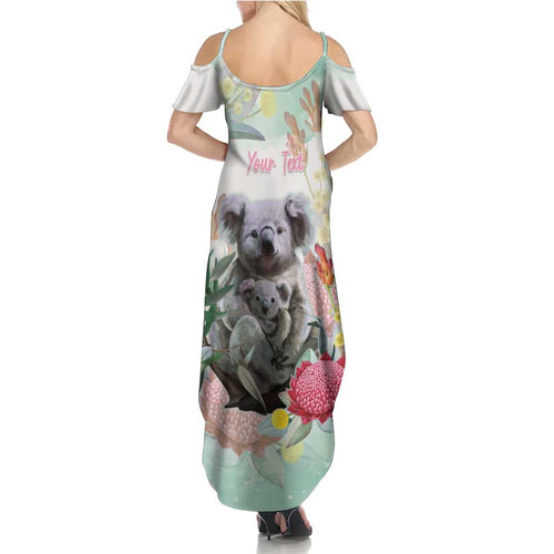 Koala Australia Mother's Day Personalised Summer Maxi Dress Love ya Heaps Mum Watercolor