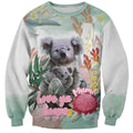 Koala Australia Mother's Day Personalised Sweatshirt Love ya Heaps Mum Watercolor