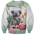 Koala Australia Mother's Day Personalised Sweatshirt Love ya Heaps Mum Watercolor