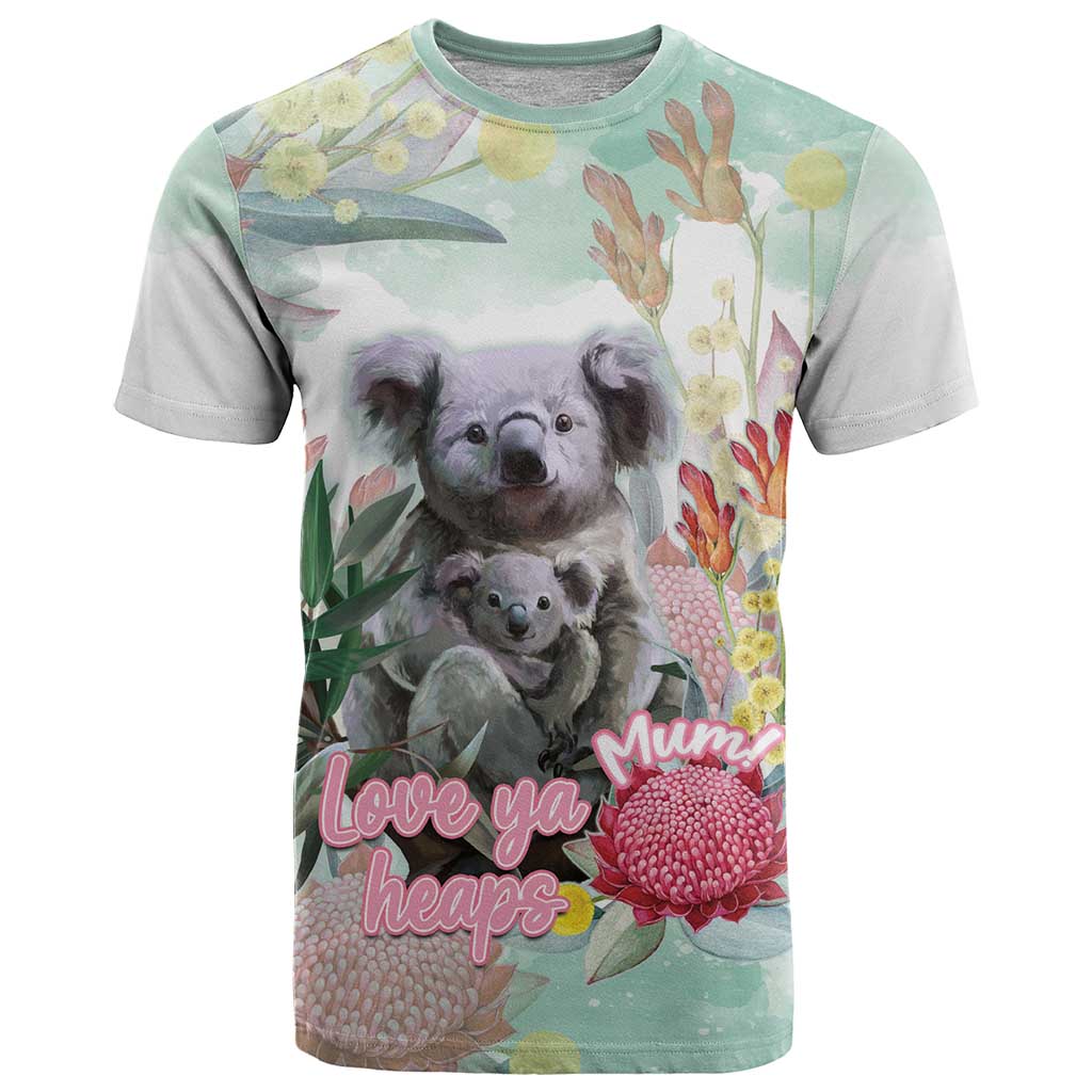 Koala Australia Mother's Day Personalised T Shirt Love ya Heaps Mum Watercolor