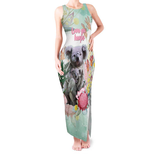 Koala Australia Mother's Day Personalised Tank Maxi Dress Love ya Heaps Mum Watercolor