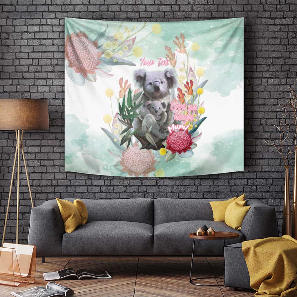 Koala Australia Mother's Day Personalised Tapestry Love ya Heaps Mum Watercolor