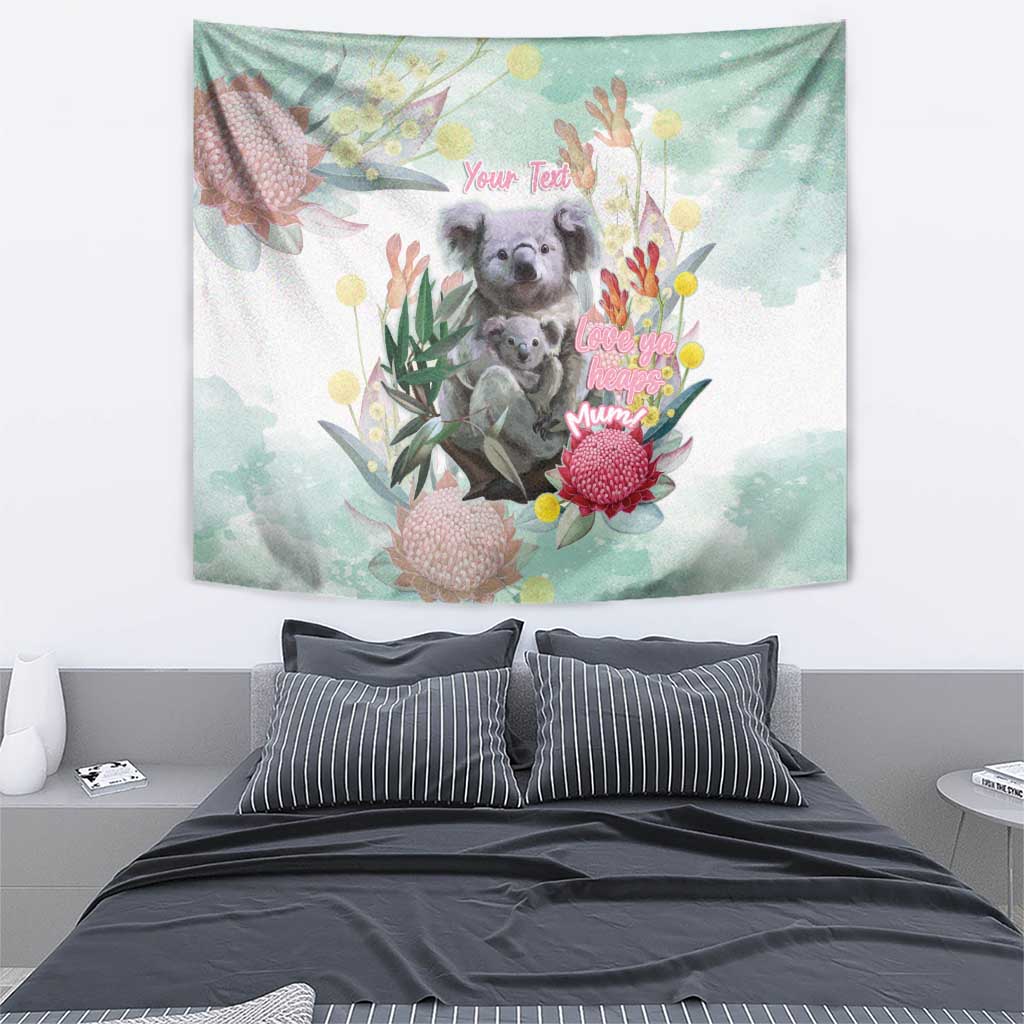 Koala Australia Mother's Day Personalised Tapestry Love ya Heaps Mum Watercolor