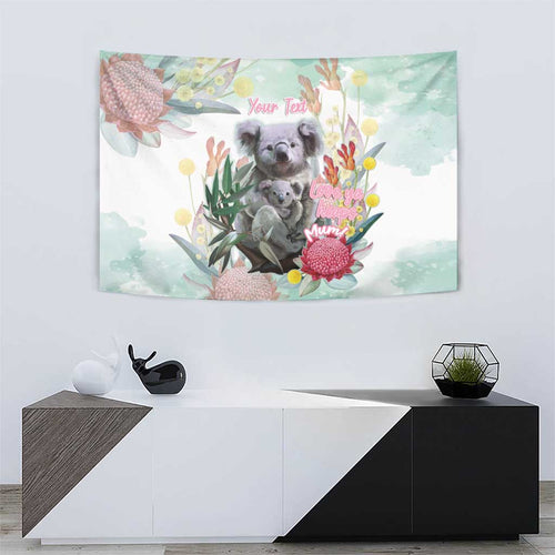 Koala Australia Mother's Day Personalised Tapestry Love ya Heaps Mum Watercolor