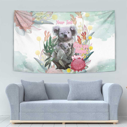 Koala Australia Mother's Day Personalised Tapestry Love ya Heaps Mum Watercolor