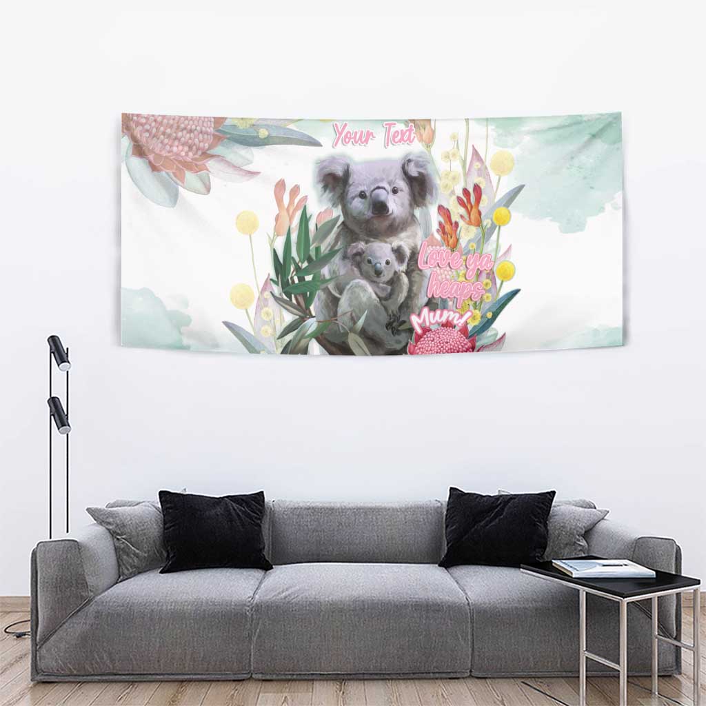 Koala Australia Mother's Day Personalised Tapestry Love ya Heaps Mum Watercolor