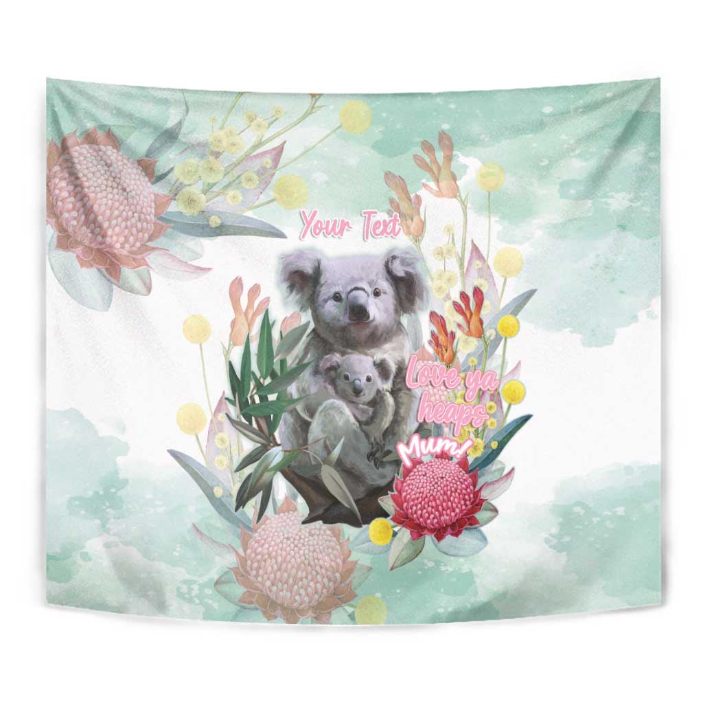Koala Australia Mother's Day Personalised Tapestry Love ya Heaps Mum Watercolor