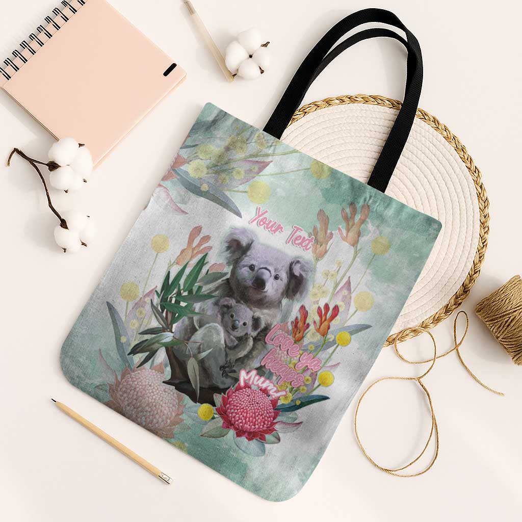 Koala Australia Mother's Day Personalised Tote Bag Love ya Heaps Mum Watercolor