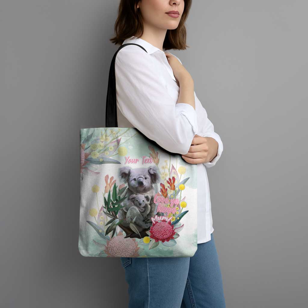 Koala Australia Mother's Day Personalised Tote Bag Love ya Heaps Mum Watercolor