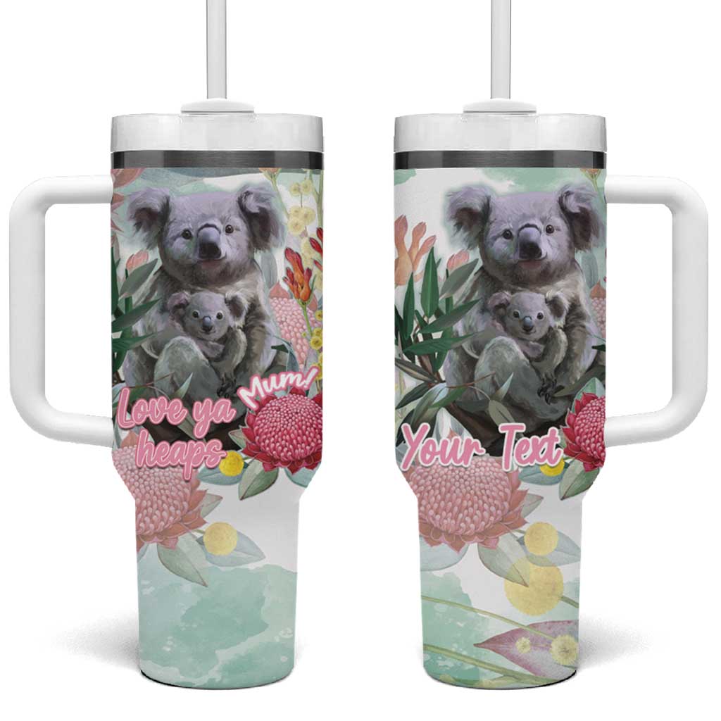 Koala Australia Mother's Day Personalised Tumbler With Handle Love ya Heaps Mum Watercolor