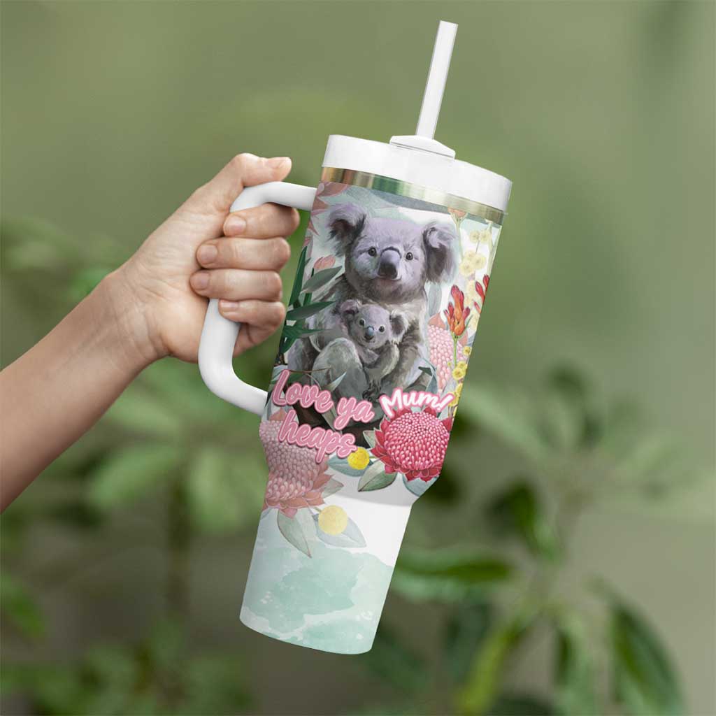 Koala Australia Mother's Day Personalised Tumbler With Handle Love ya Heaps Mum Watercolor
