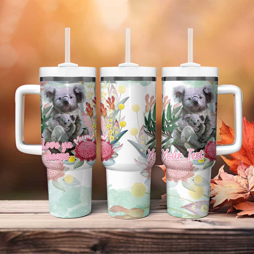 Koala Australia Mother's Day Personalised Tumbler With Handle Love ya Heaps Mum Watercolor