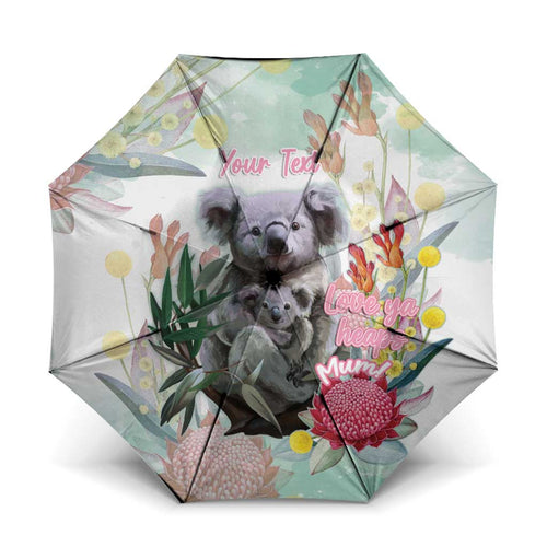 Koala Australia Mother's Day Personalised Umbrella Love ya Heaps Mum Watercolor