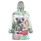 Koala Australia Mother's Day Personalised Wearable Blanket Hoodie Love ya Heaps Mum Watercolor