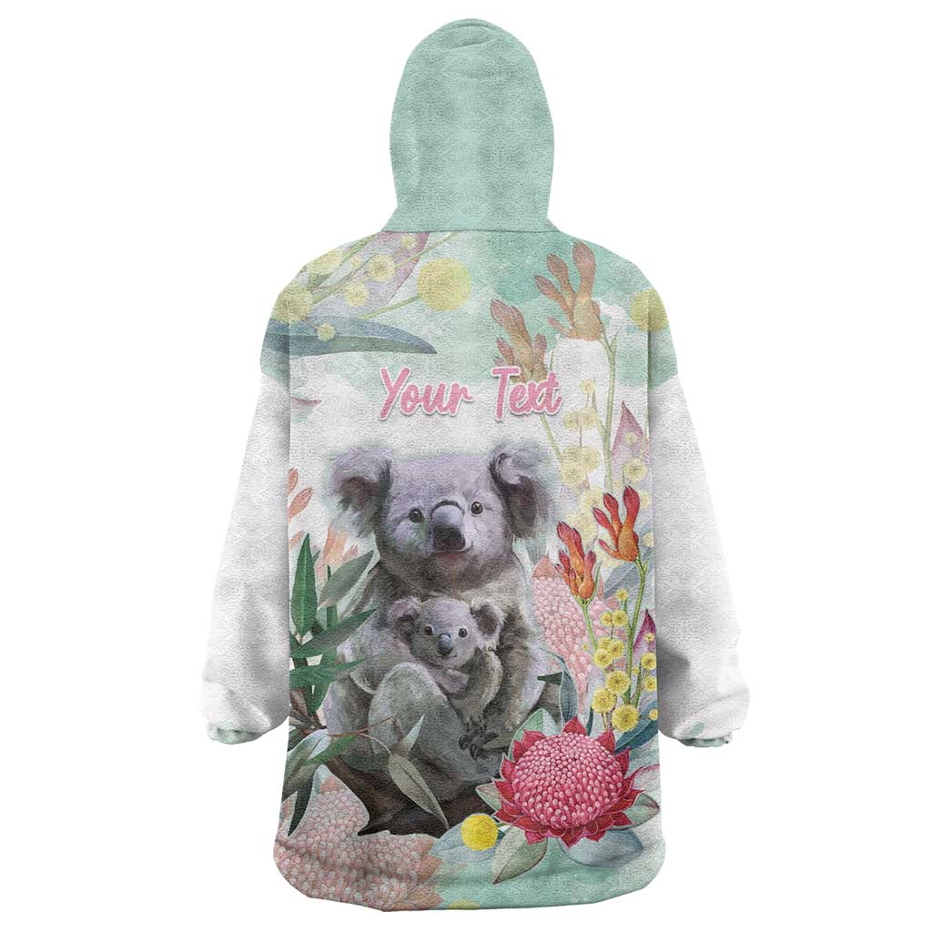 Koala Australia Mother's Day Personalised Wearable Blanket Hoodie Love ya Heaps Mum Watercolor