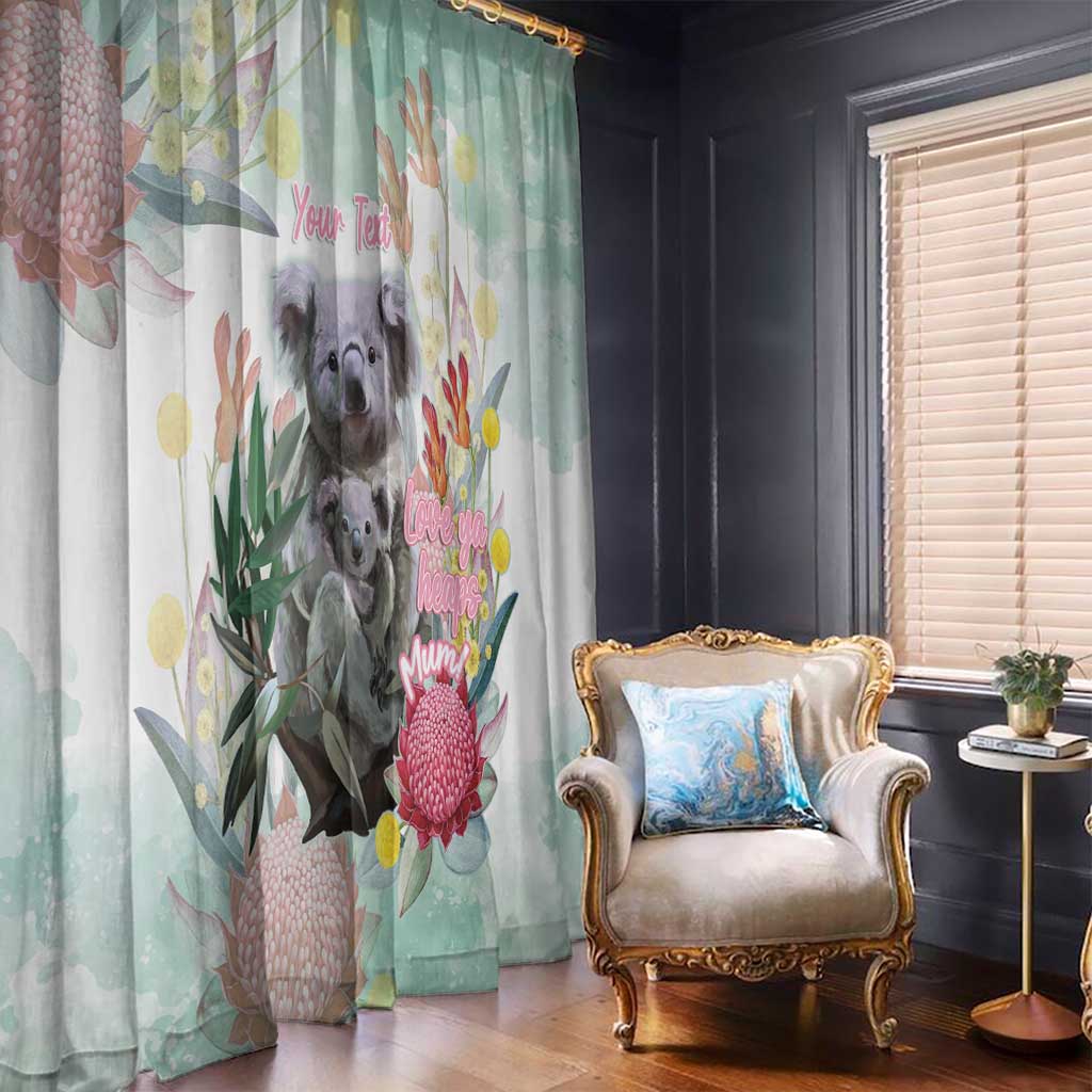 Koala Australia Mother's Day Personalised Window Curtain Love ya Heaps Mum Watercolor