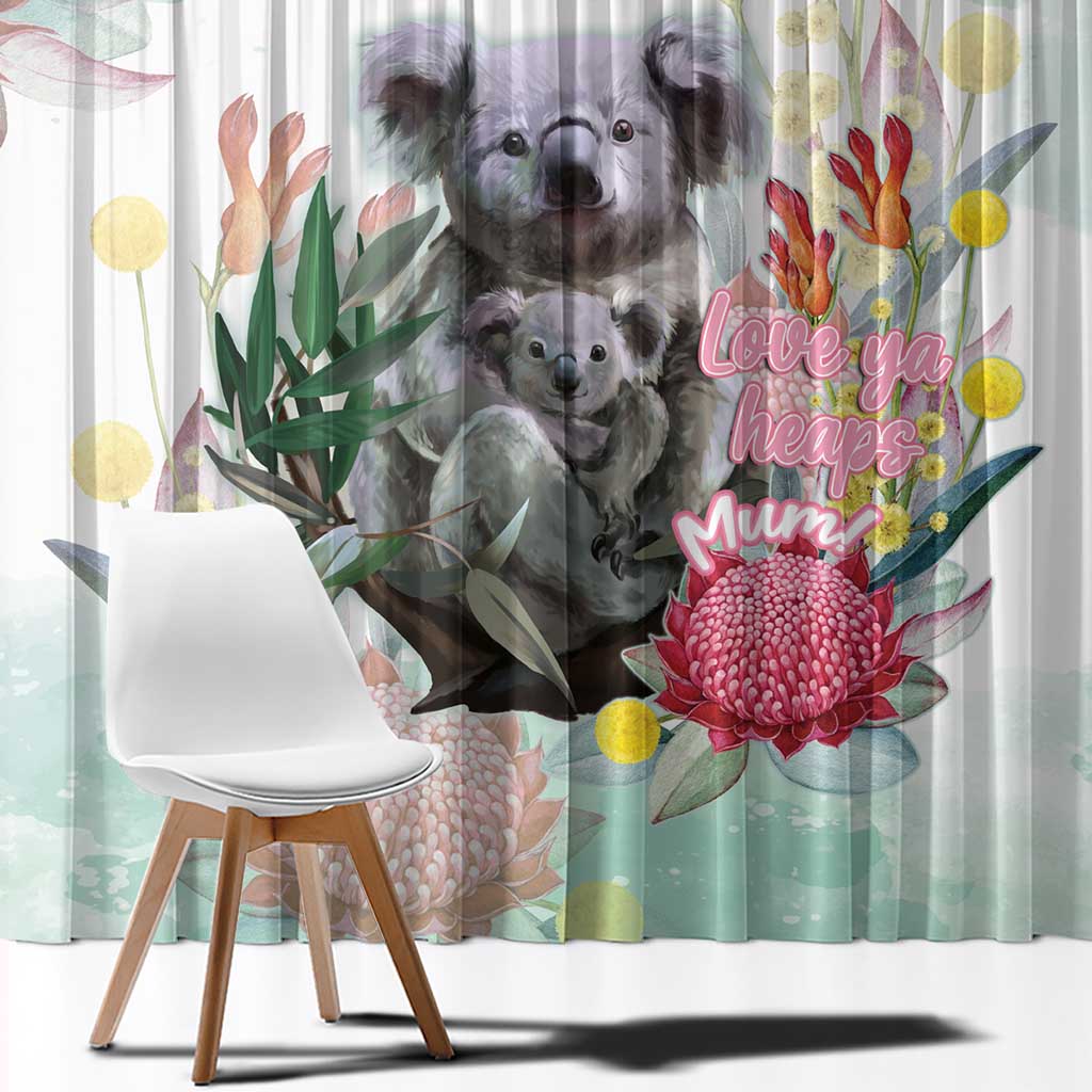 Koala Australia Mother's Day Personalised Window Curtain Love ya Heaps Mum Watercolor