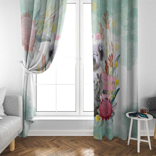 Koala Australia Mother's Day Personalised Window Curtain Love ya Heaps Mum Watercolor
