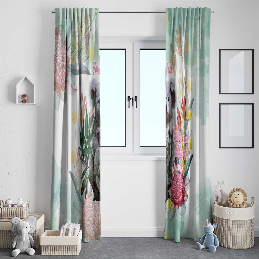 Koala Australia Mother's Day Personalised Window Curtain Love ya Heaps Mum Watercolor