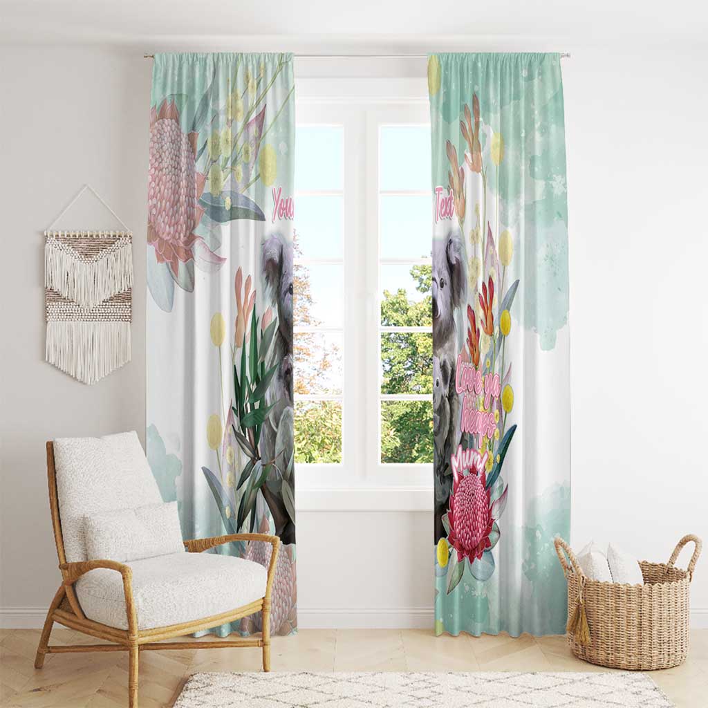Koala Australia Mother's Day Personalised Window Curtain Love ya Heaps Mum Watercolor