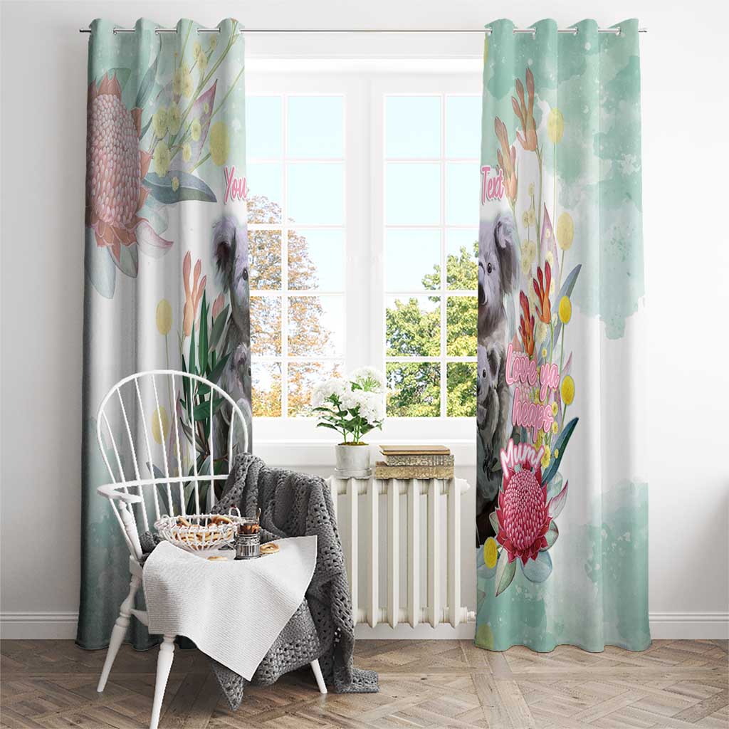 Koala Australia Mother's Day Personalised Window Curtain Love ya Heaps Mum Watercolor
